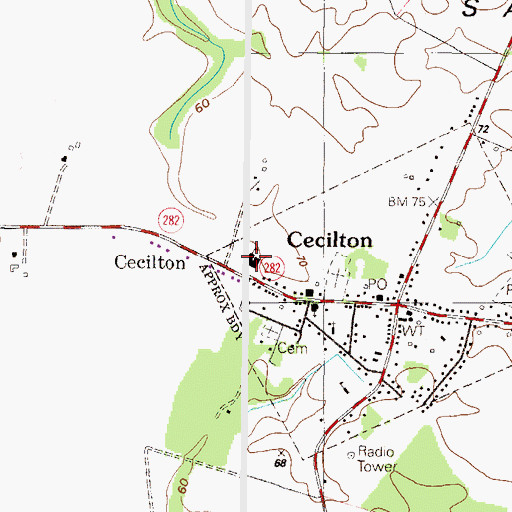Topographic Map of Cecilton Elementary School, MD