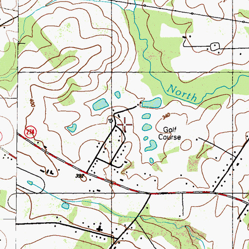 Topographic Map of Chantilly Manor Country Club, MD