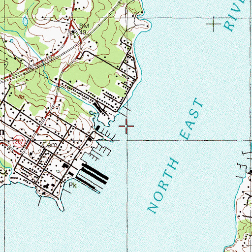 Topographic Map of Charlestown Manor Beach, MD