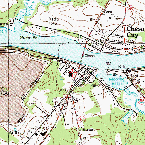 Topographic Map of Chesapeake City Elementary School, MD