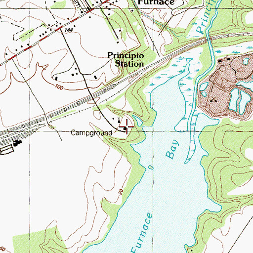 Topographic Map of Chesapeake View Campground, MD
