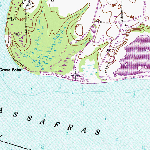 Topographic Map of Cheshaven, MD