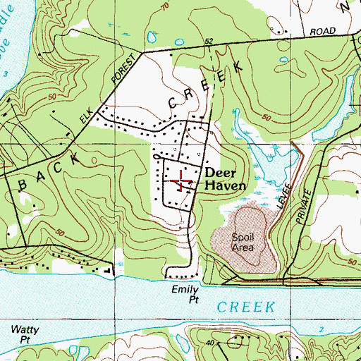 Topographic Map of Deer Haven, MD