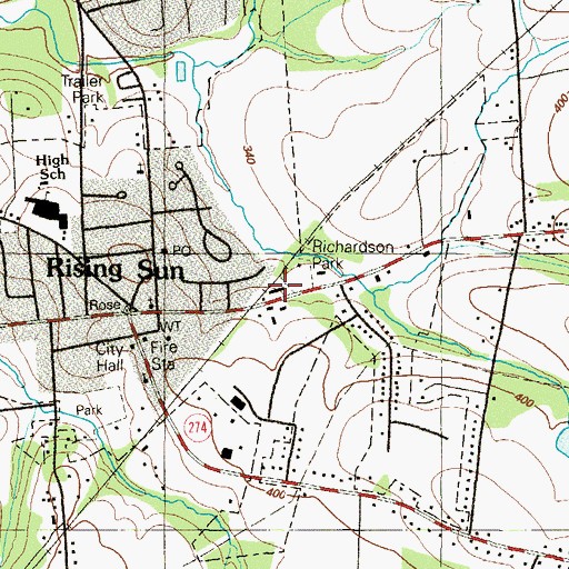 Topographic Map of Diddie Richardson Park, MD
