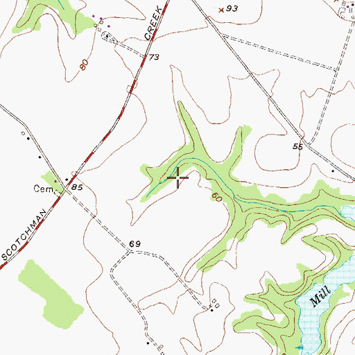 Topographic Map of Earleville Wildlife Management Area, MD