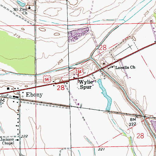 Topographic Map of Wylie Spur, AR