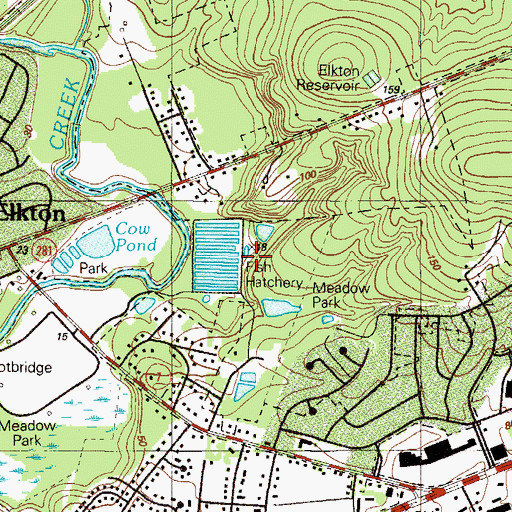 Topographic Map of Elkton Striped Bass Hatchery, MD
