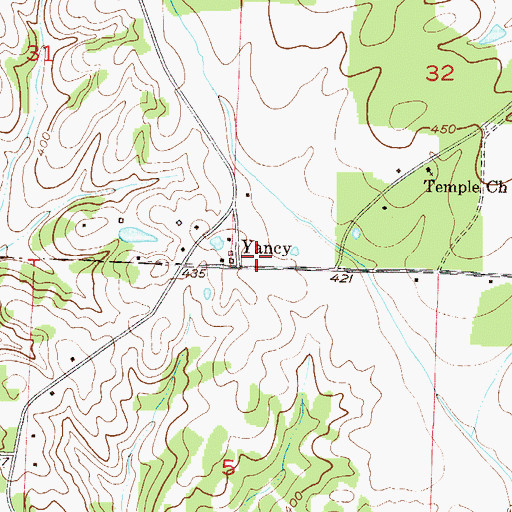 Topographic Map of Yancy, AR