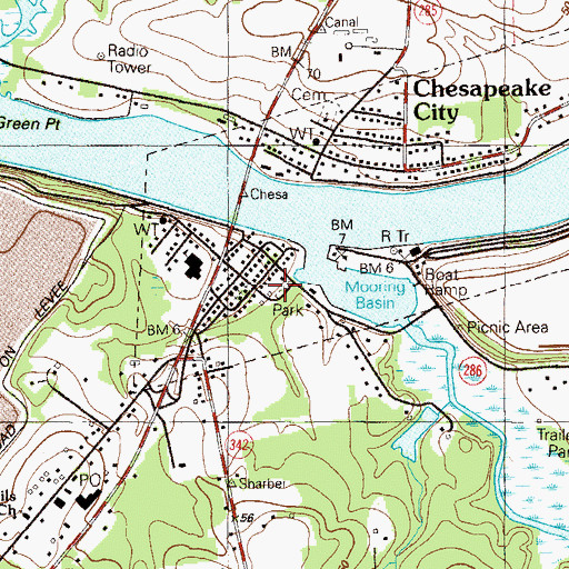 Topographic Map of Ferryslip Road Park, MD