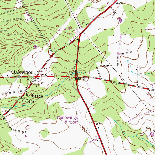 Topographic Map of Five Points (historical), MD