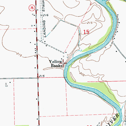 Topographic Map of Yellow Banks, AR