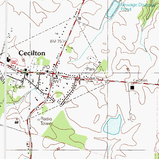 Topographic Map of George Biddle High School (historical), MD