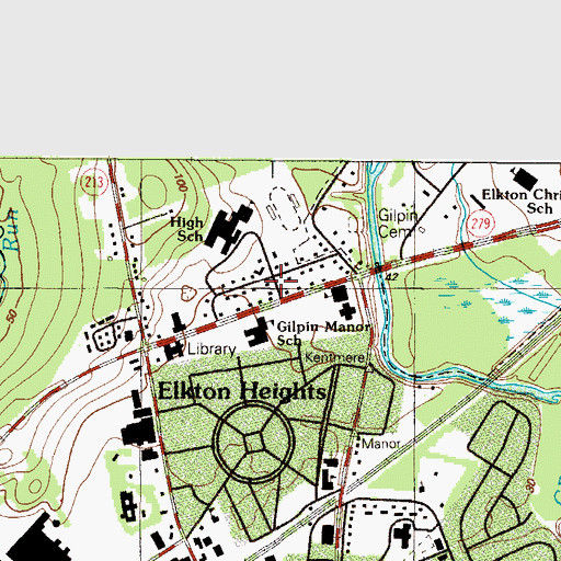 Topographic Map of Gilpin Manor, MD
