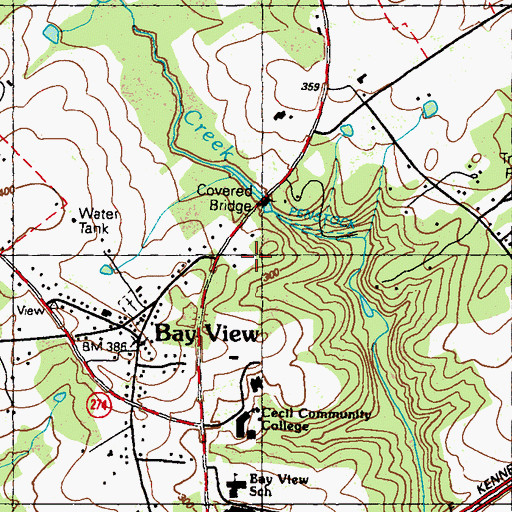 Topographic Map of Gilpins Covered Bridge, MD
