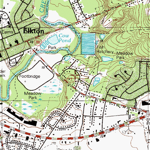 Topographic Map of Glen Mary Heights, MD
