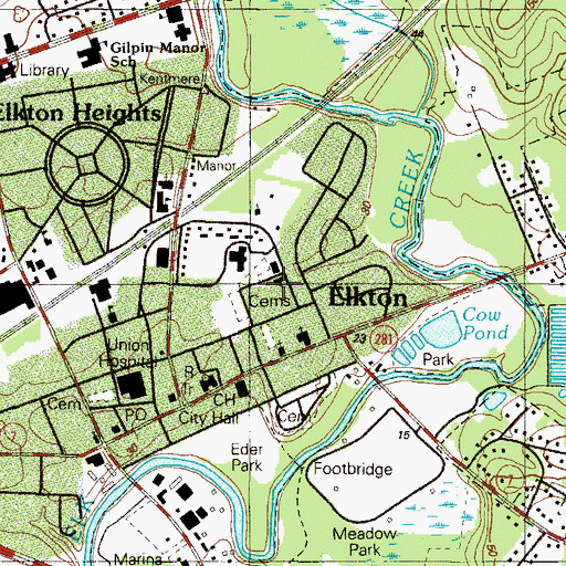 Topographic Map of Gospel Tabernacle, MD