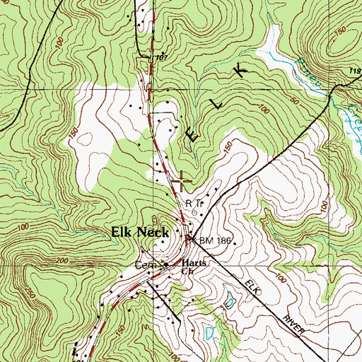 Topographic Map of Harts School (historical), MD
