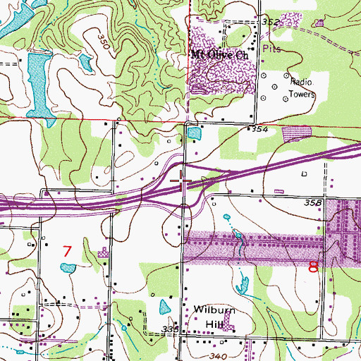 Topographic Map of Interchange 1, AR