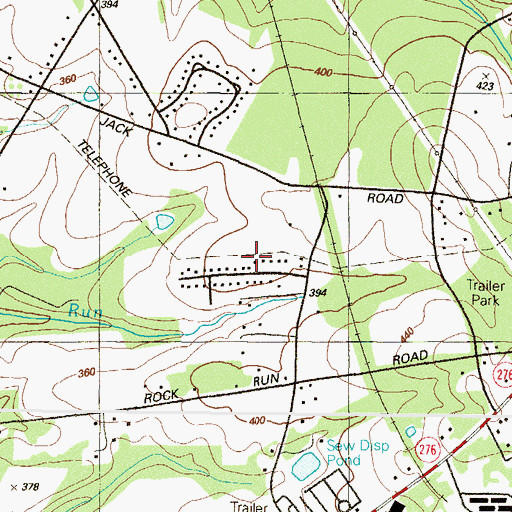 Topographic Map of Honeysuckle Hollow, MD