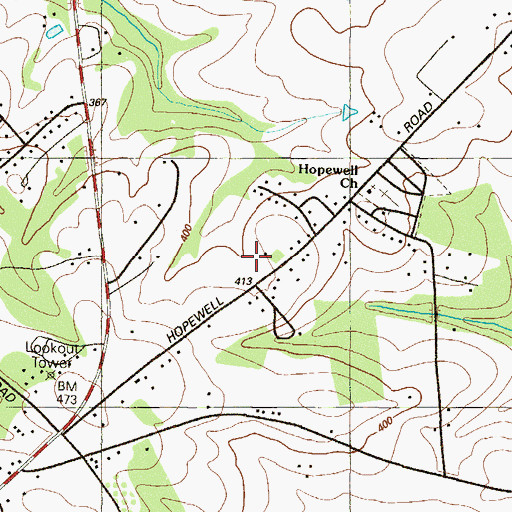 Topographic Map of Hopewell Manor, MD