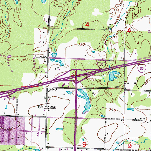 Topographic Map of Interchange 2, AR