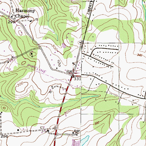 Topographic Map of Jacks Corner, MD