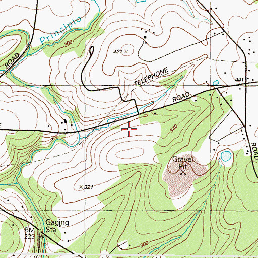 Topographic Map of Jackson Mill Farms, MD