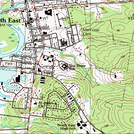 Topographic Map of Jacob Tome School, MD