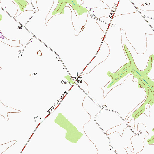 Topographic Map of Jamisons School (historical), MD