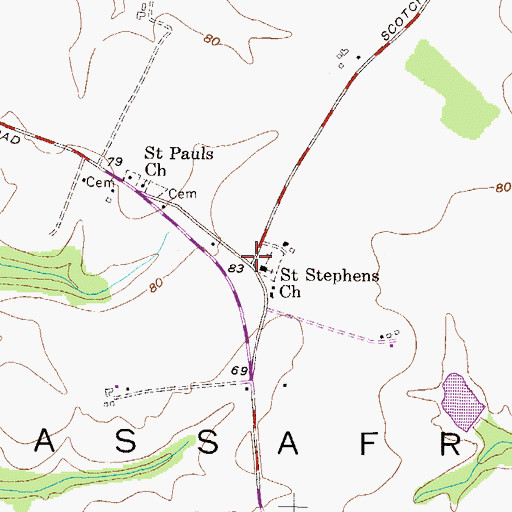 Topographic Map of John Town, MD