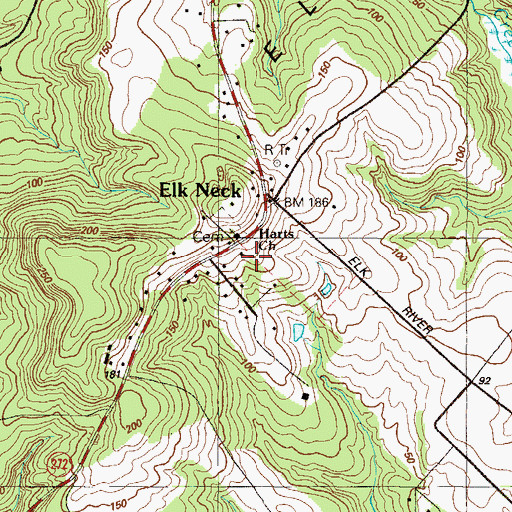 Topographic Map of Joy Haven, MD