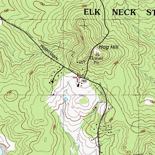 Topographic Map of La Plaine Estates, MD