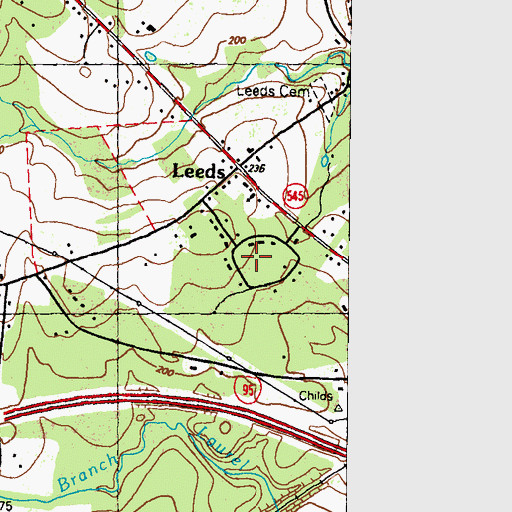 Topographic Map of Leeds United Methodist Church, MD