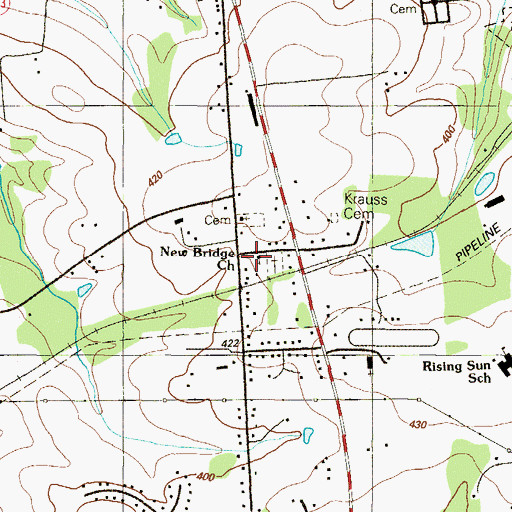 Topographic Map of Little Brick Friends Meetinghouse, MD