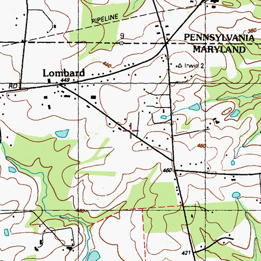 Topographic Map of Lombard Acres, MD