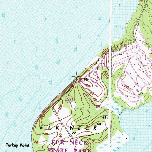 Topographic Map of Money Land Fishery, MD