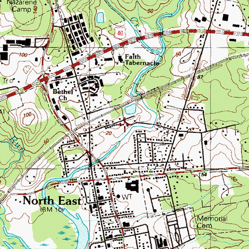 Topographic Map of Mount Carmel Baptist Church, MD