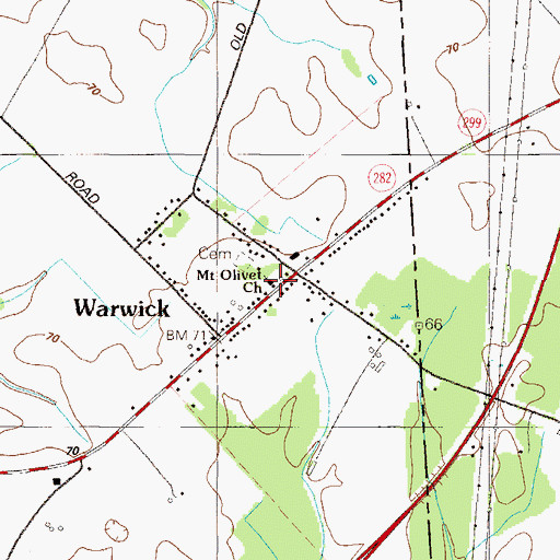 Topographic Map of Mount Olivet United Methodist Church, MD