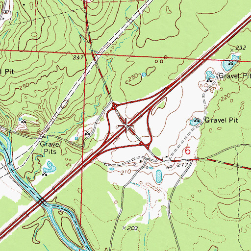 Topographic Map of Interchange 54, AR