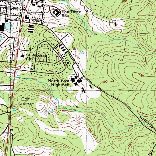 Topographic Map of North East High School, MD