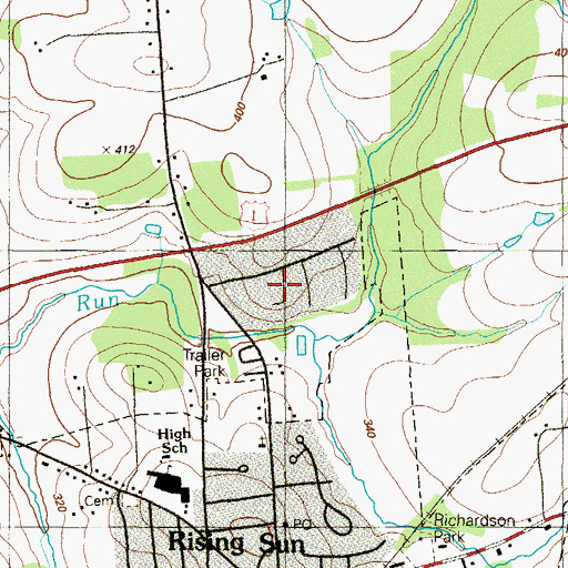 Topographic Map of North Hills, MD