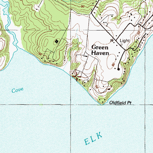 Topographic Map of Old Fields Point Fishery, MD