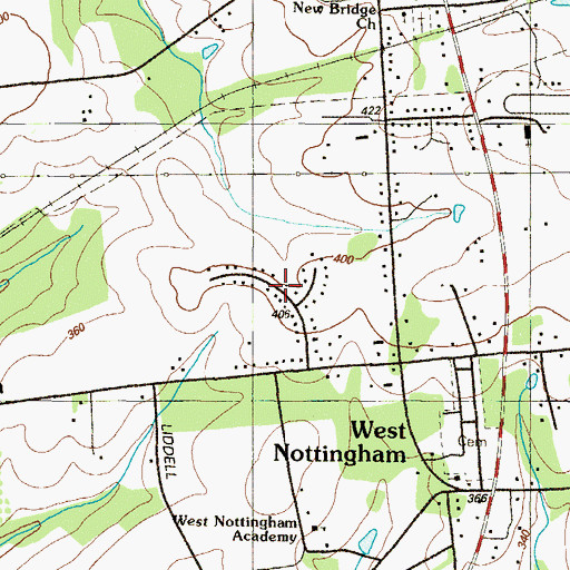 Topographic Map of Orchard View, MD