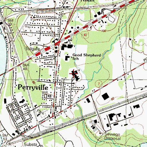 Topographic Map of Perryville Elementary School, MD