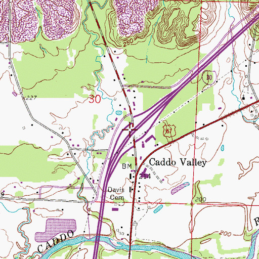 Topographic Map of Interchange 78, AR