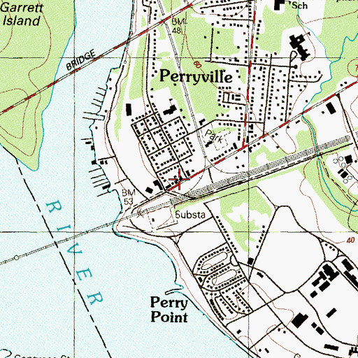Topographic Map of Perryville United Methodist Church, MD