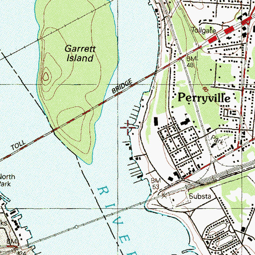 Topographic Map of Perryville Yacht Club, MD
