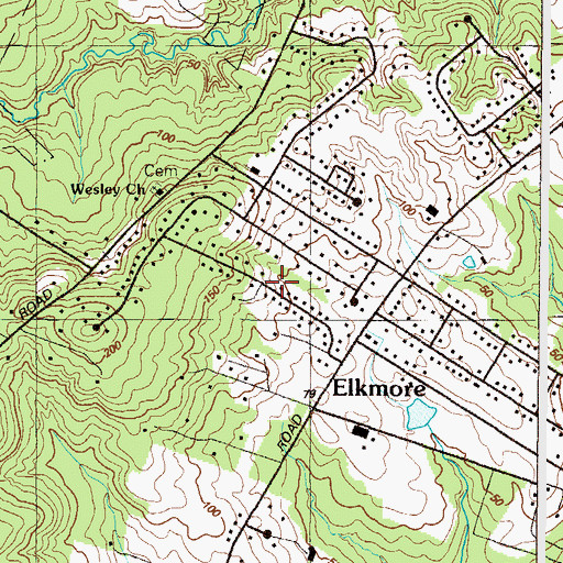 Topographic Map of Pine Hills, MD