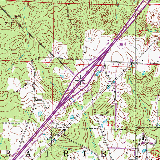 Topographic Map of Interchange 83, AR