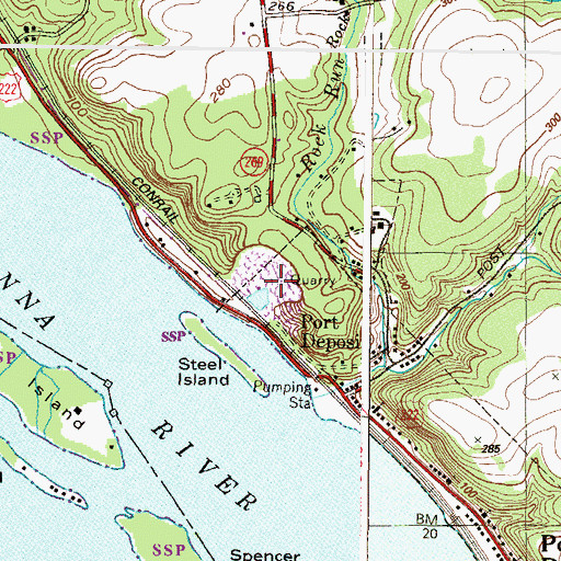 Topographic Map of Port Deposit Quarry, MD